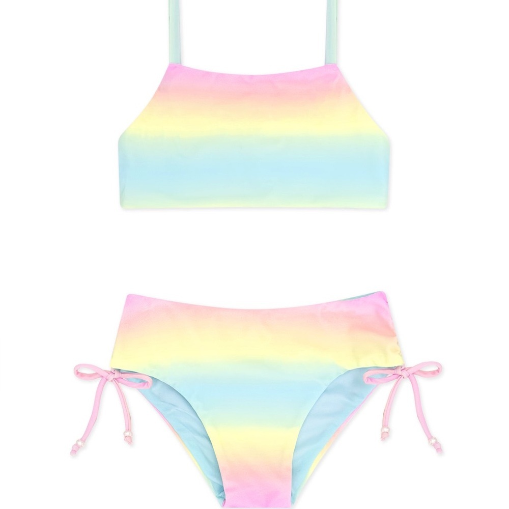 NWT Feather 4 Arrow Strands Bikini Pastel Tie-Dye Bikini Set